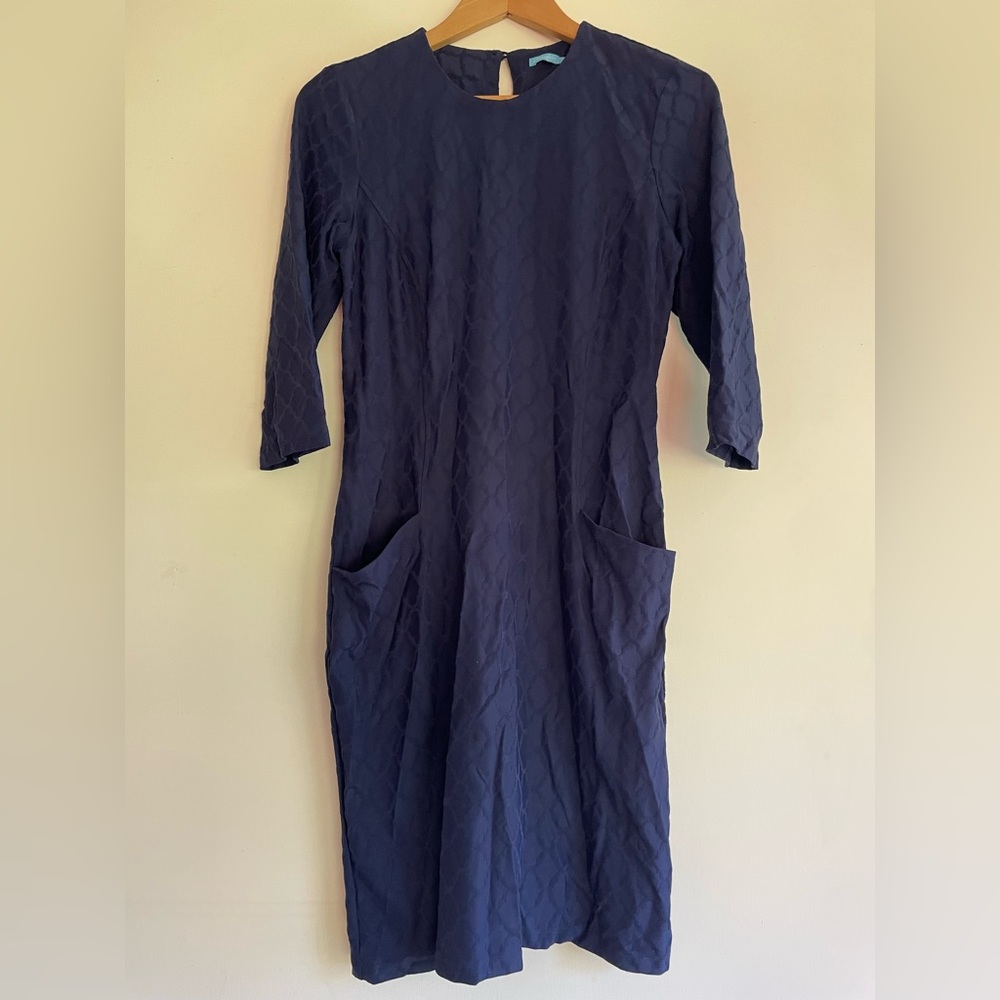 J.McLaughlin Navy Midi dress with pockets size small